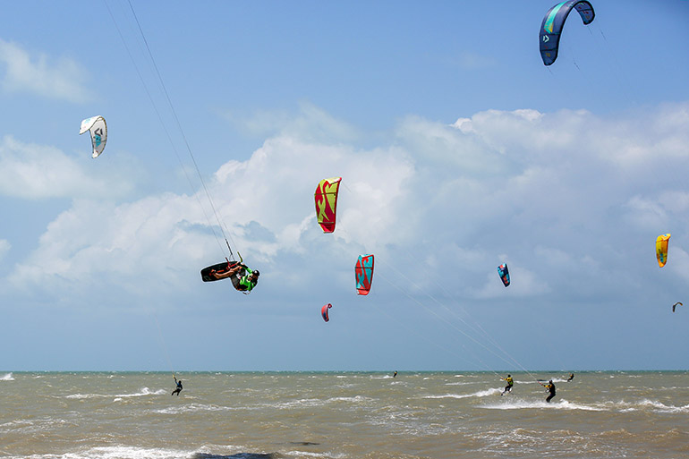 Perfect conditions for kitesurfing